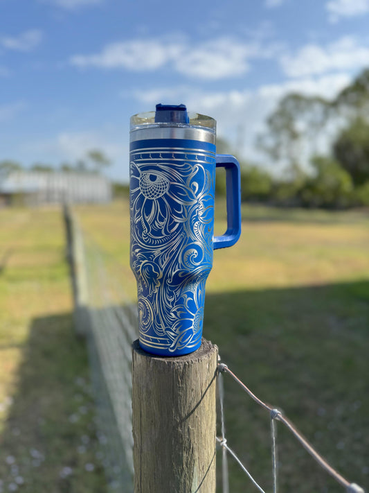 Engraved Tumbler 40 oz “Tooled Leather”