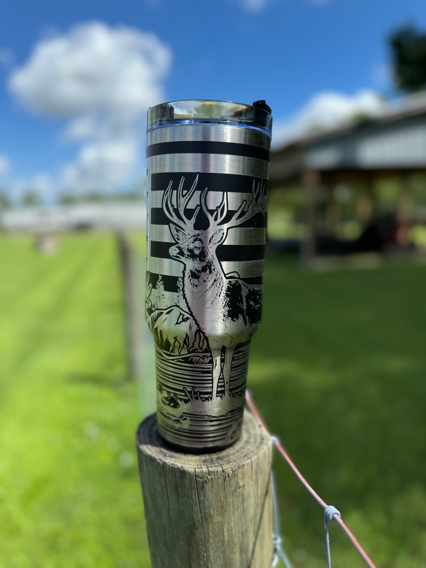 Engraved Tumbler 40 oz “American Deer”