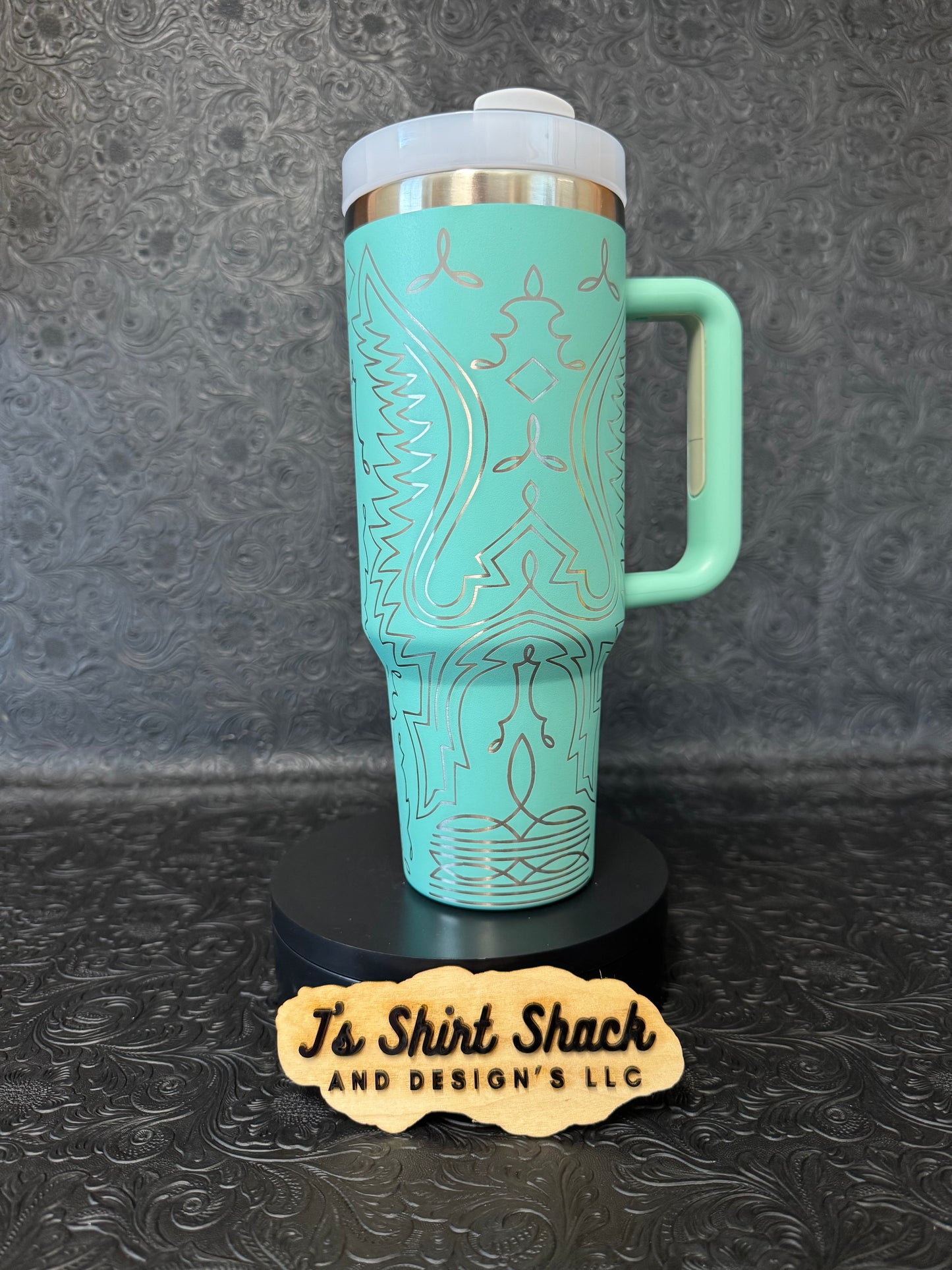 Engraved Tumbler 40 oz “Boot Stitch”