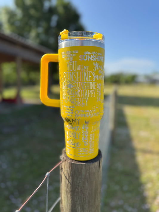 “Sunshine”￼Engraved Tumbler 40 oz