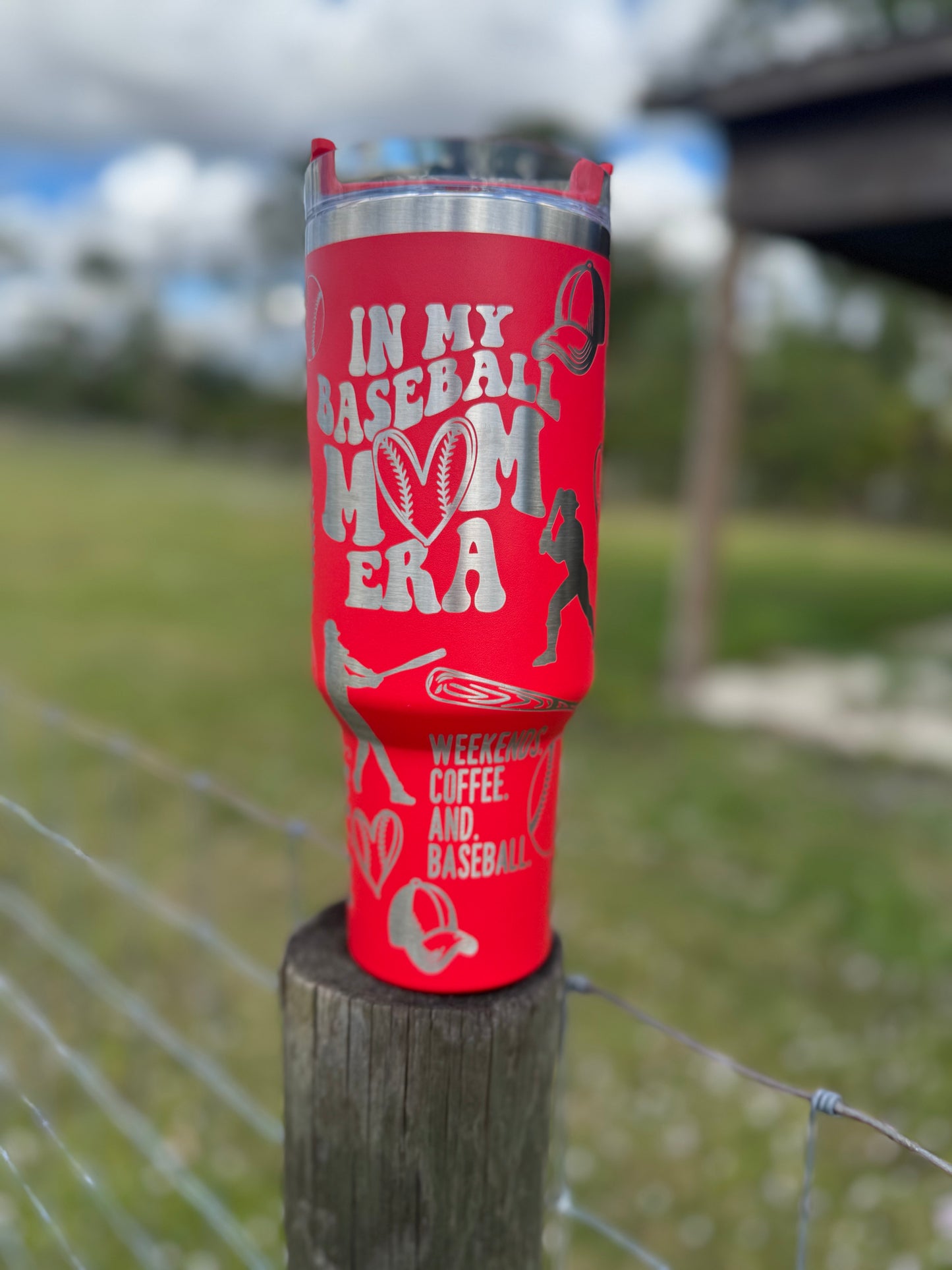 Engraved Tumbler 40 oz “Baseball Mom”