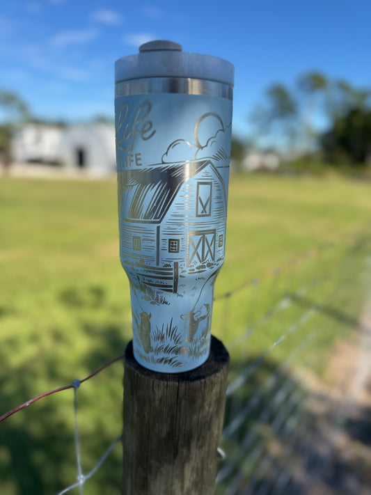 “Farmlife” Engraved Tumbler 40 oz
