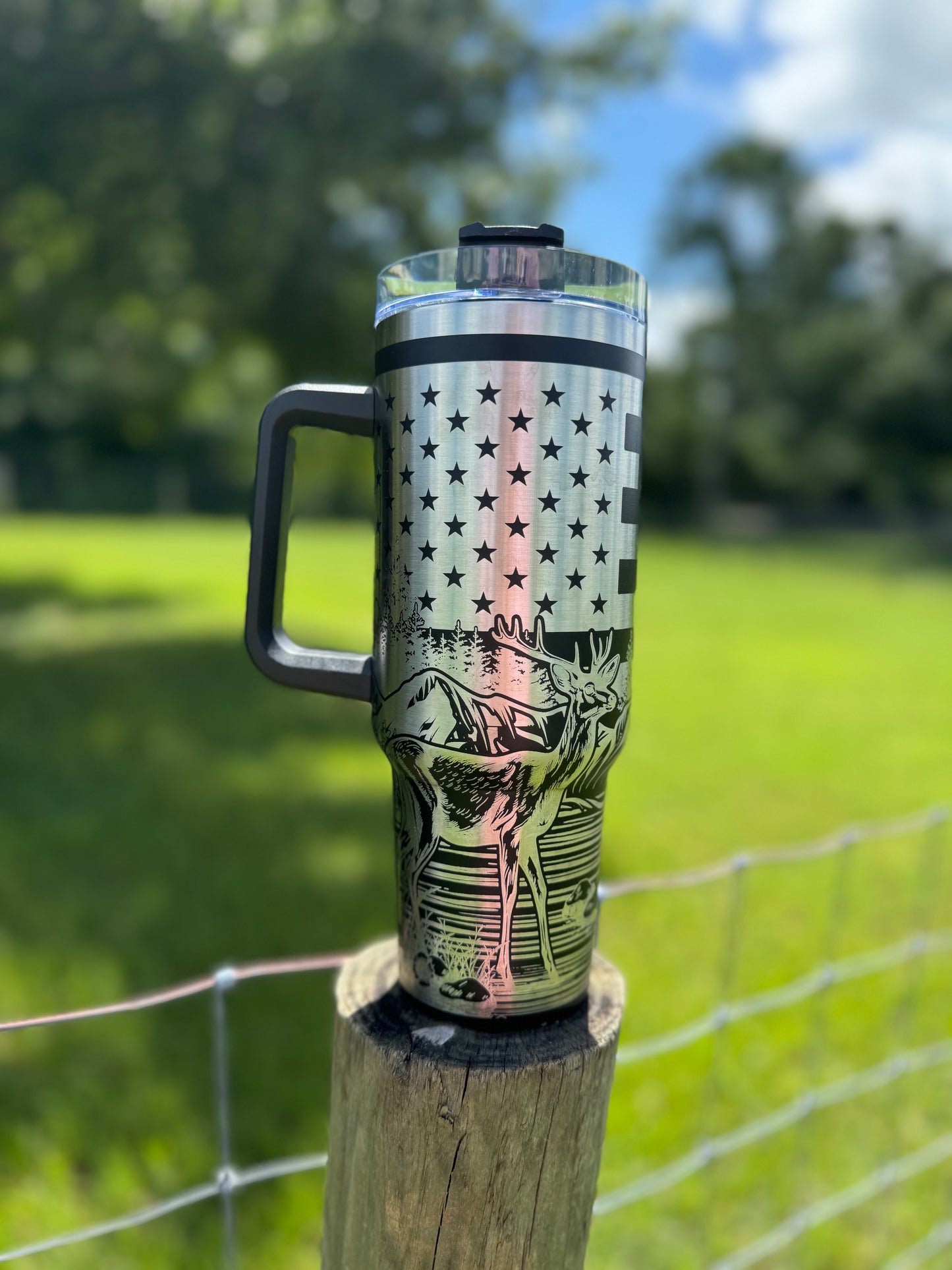 Engraved Tumbler 40 oz “American Deer”