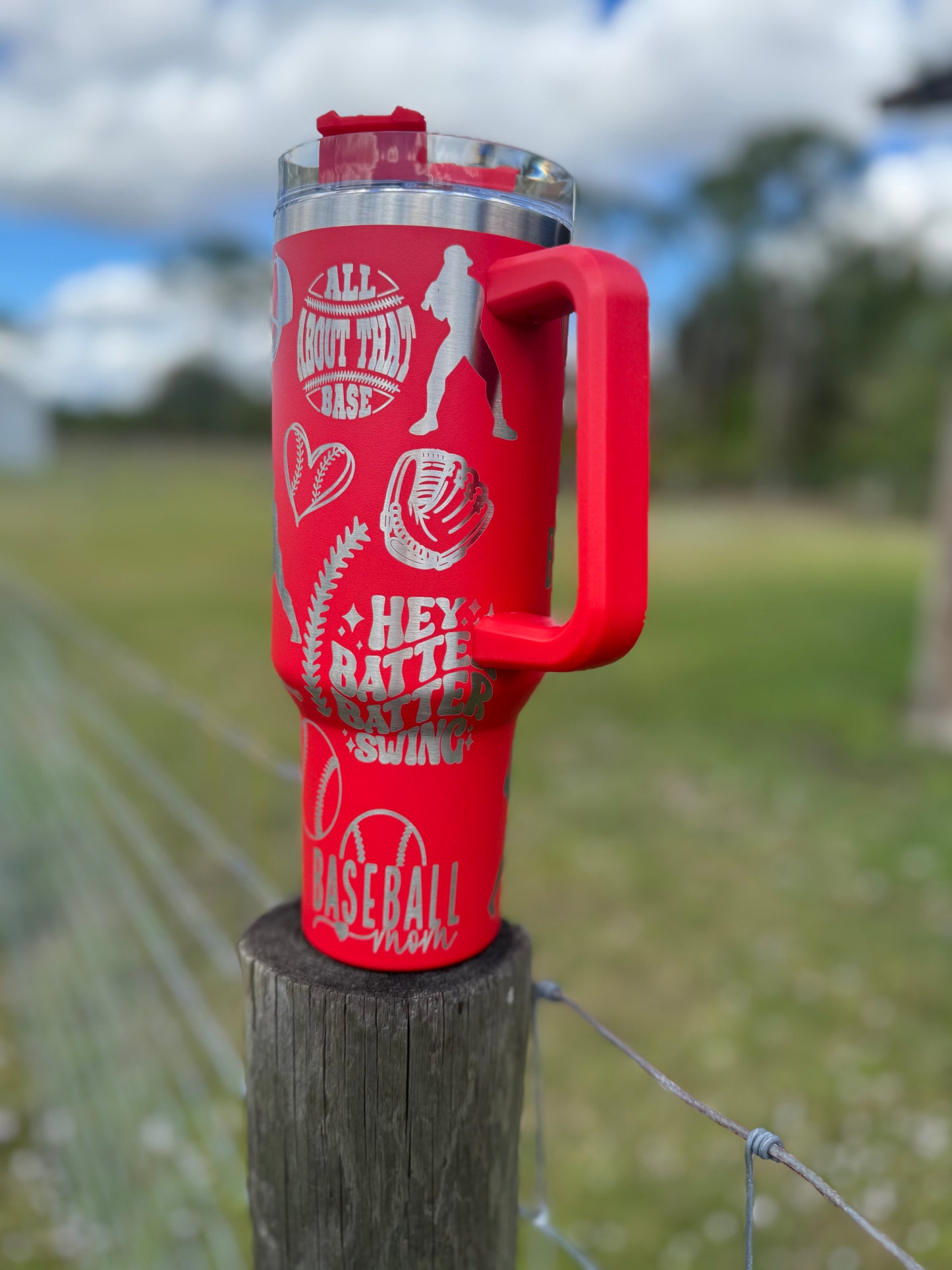 Engraved Tumbler 40 oz “Baseball Mom”