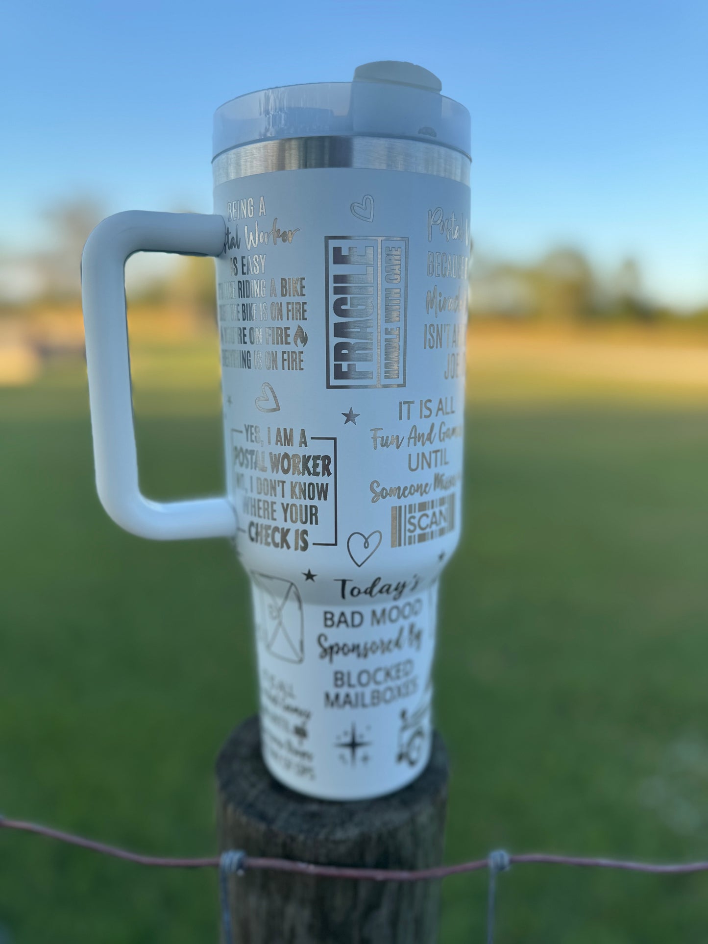 Engraved Tumbler 40 oz “Postal Worker”