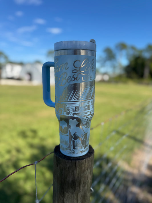 “Farmlife” Engraved Tumbler 40 oz