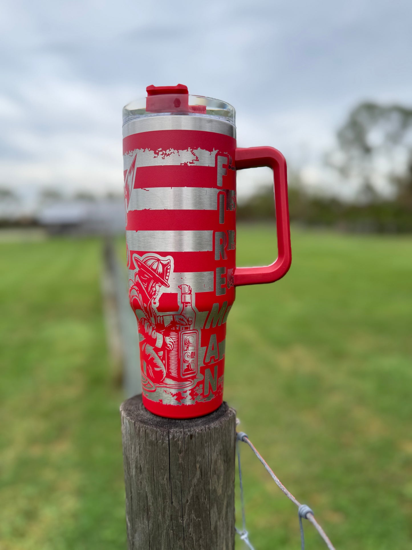 Engraved Tumbler 40 oz “Fireman”