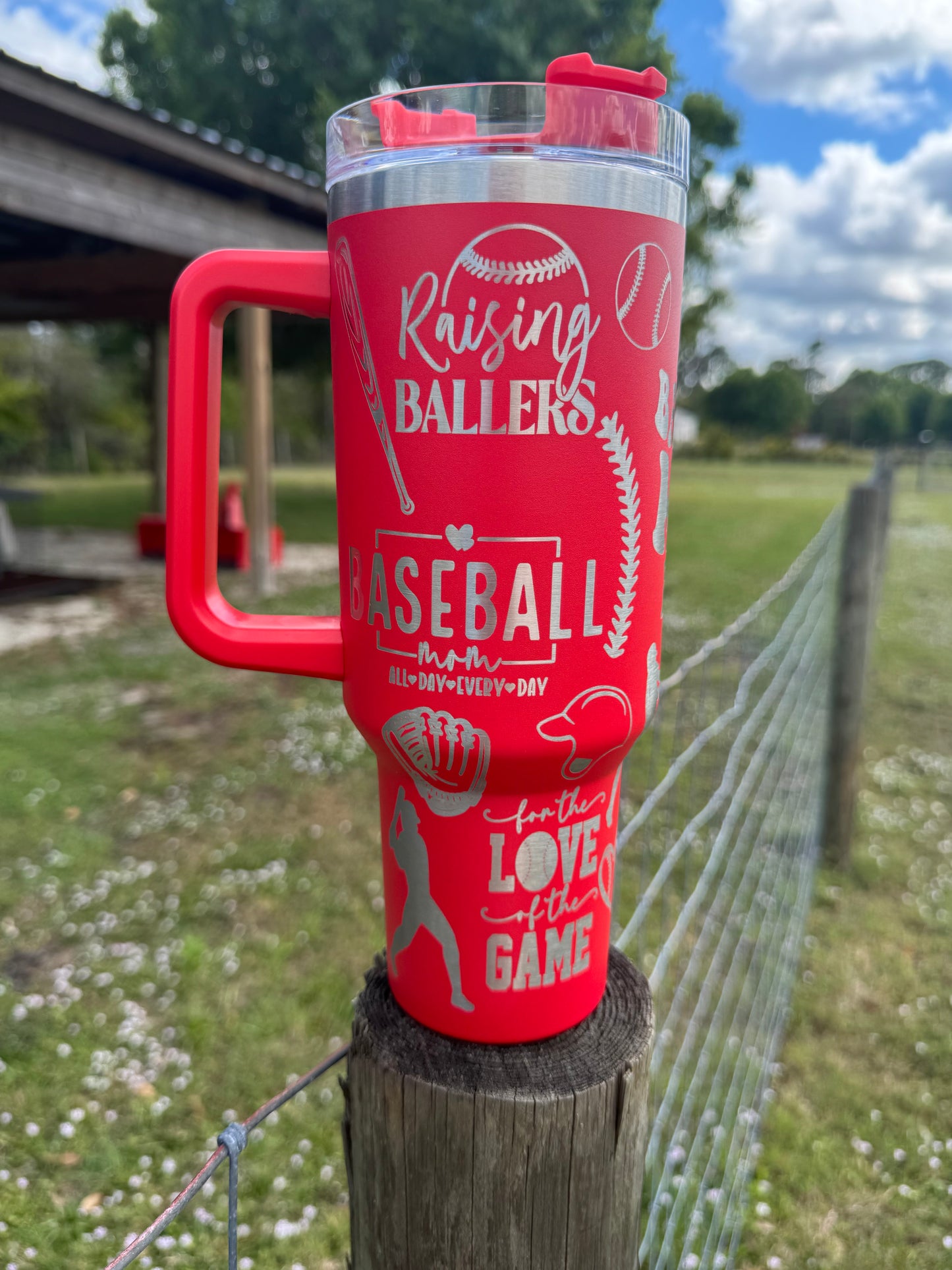 Engraved Tumbler 40 oz “Baseball Mom”