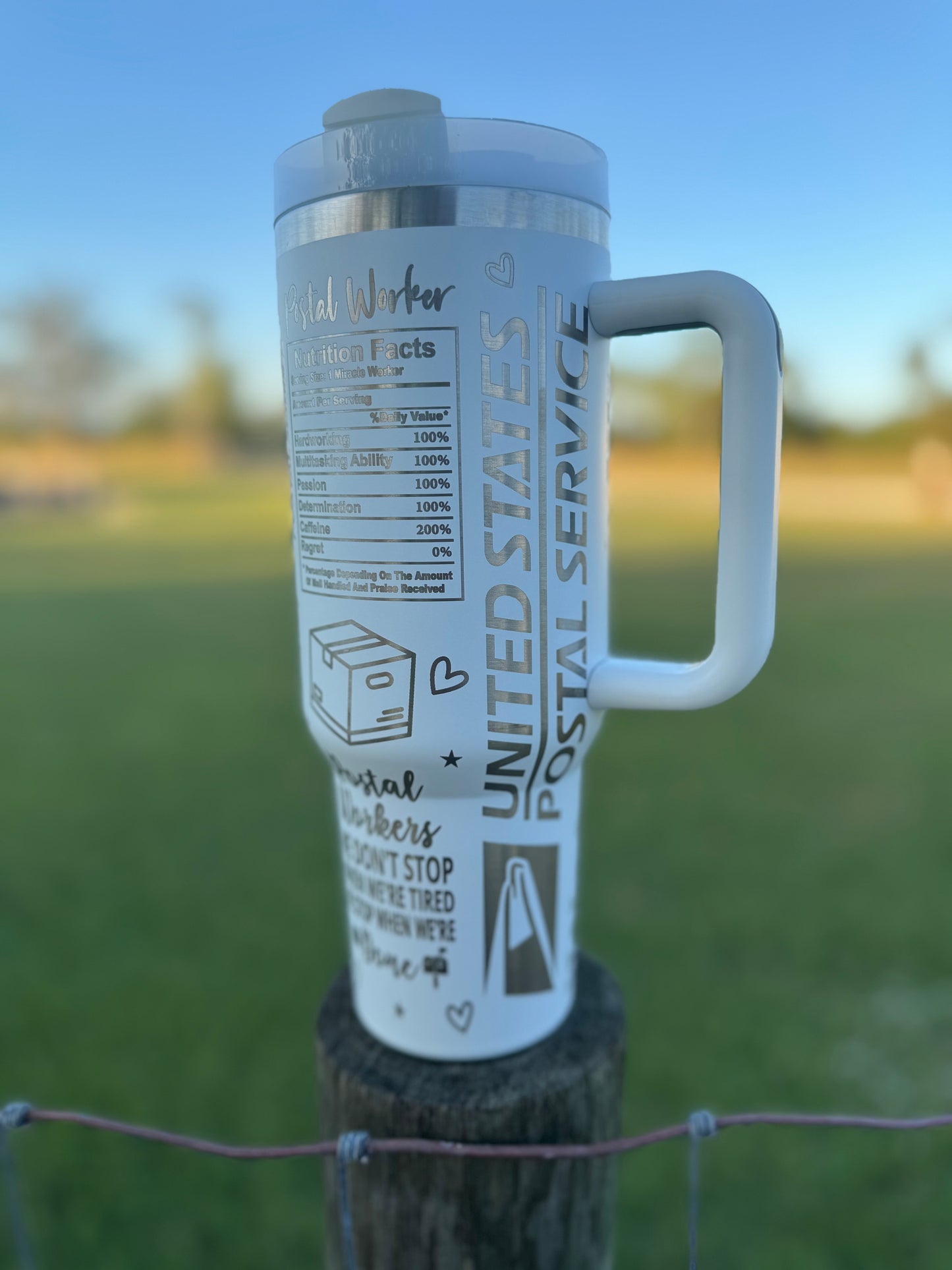 Engraved Tumbler 40 oz “Postal Worker”