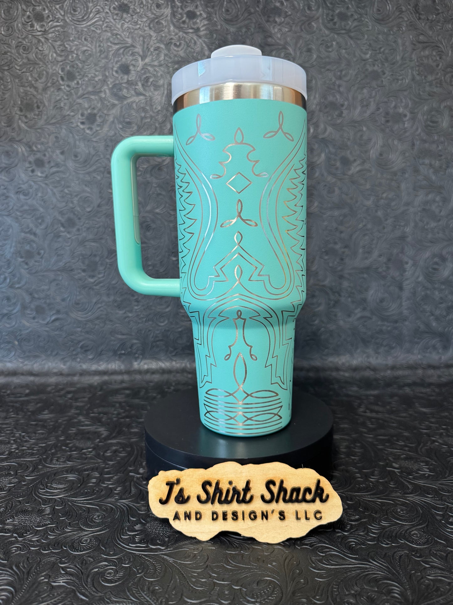 Engraved Tumbler 40 oz “Boot Stitch”