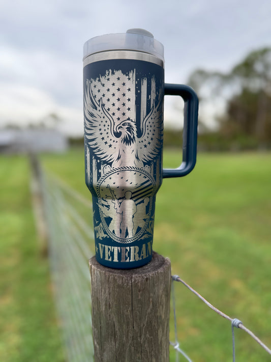 Engraved Tumbler 40 oz “Veteran”