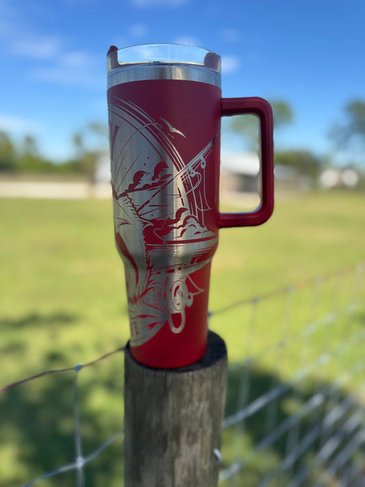 “Salty Fishinglife” Engraved Tumbler 40 oz