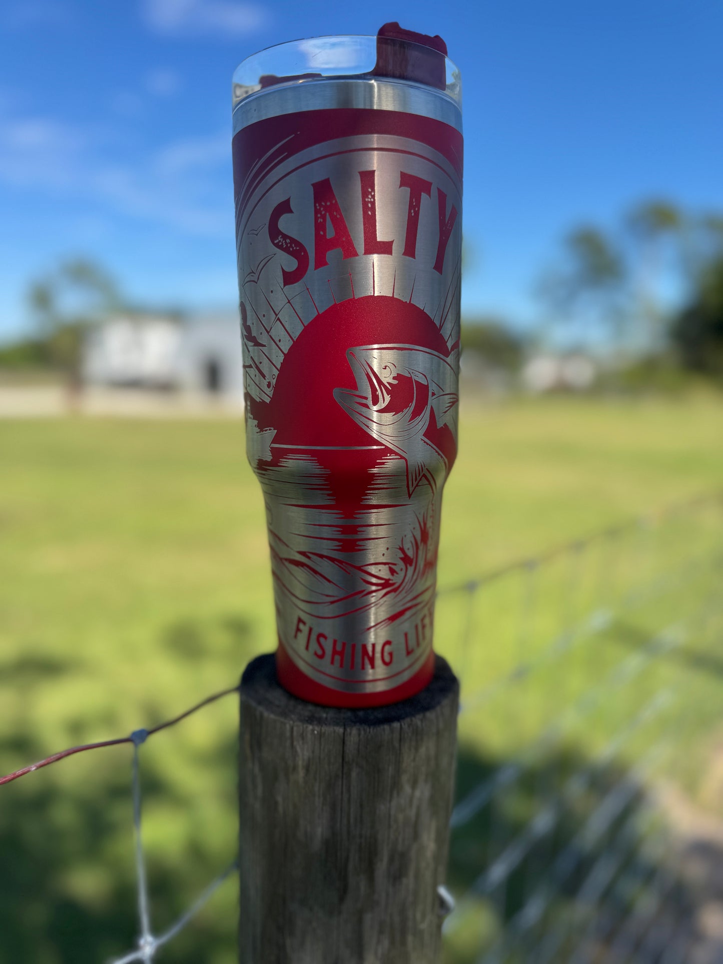 “Salty Fishinglife” Engraved Tumbler 40 oz